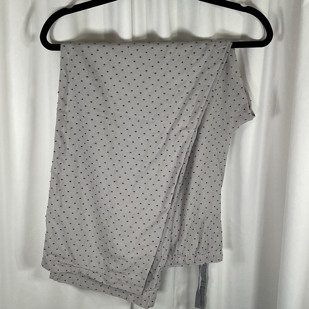 Victoria Secret Pajama Pants 100% Cotton Gray Polka Cottagecore Sexy not Sexy